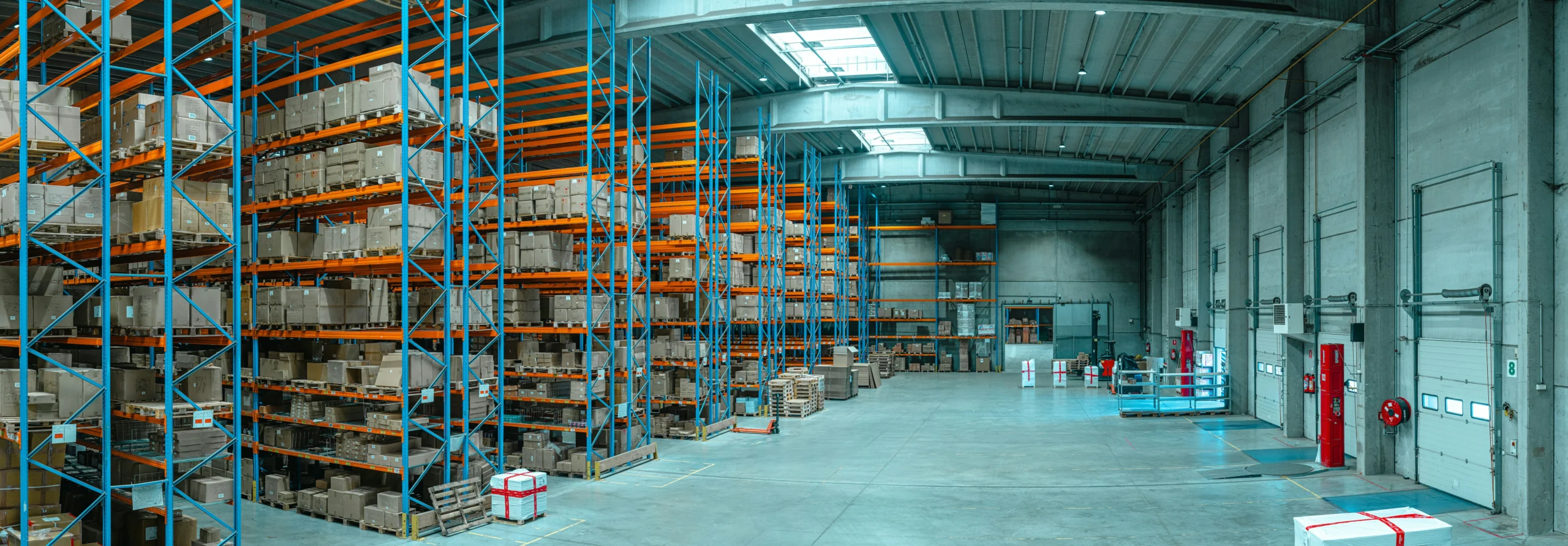 Warehouse racking near loading bays