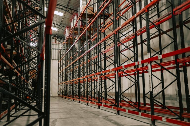 pallet racking shown in a new built warehouse