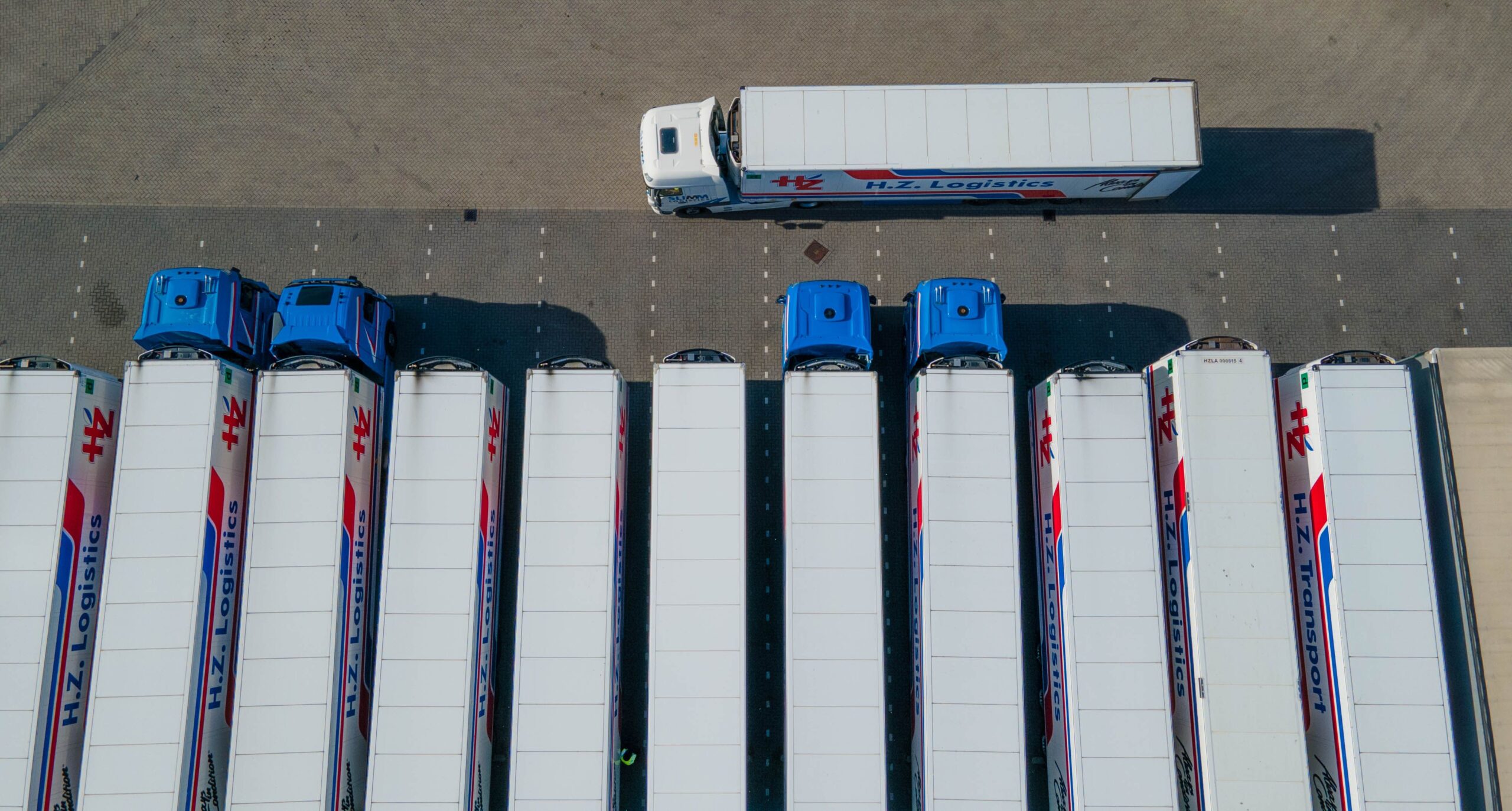 Trucks being loaded at warehouse